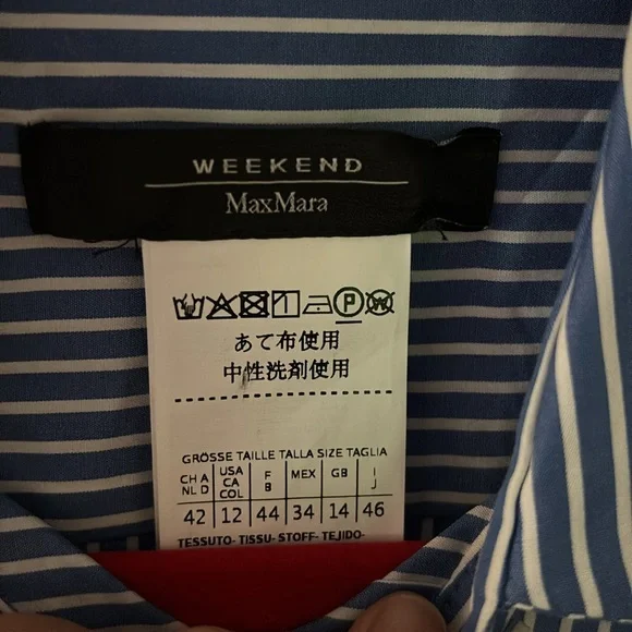 MaxMara Blue stripe Long Sleeve Dress - Picture 2 of 9